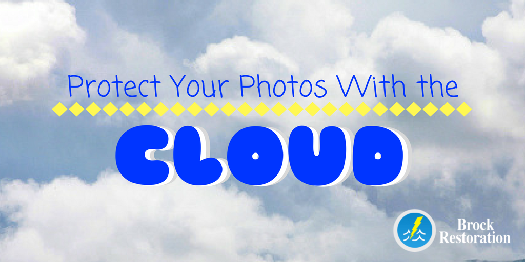Image of clouds with the text "Protect Your Photos With the Cloud"